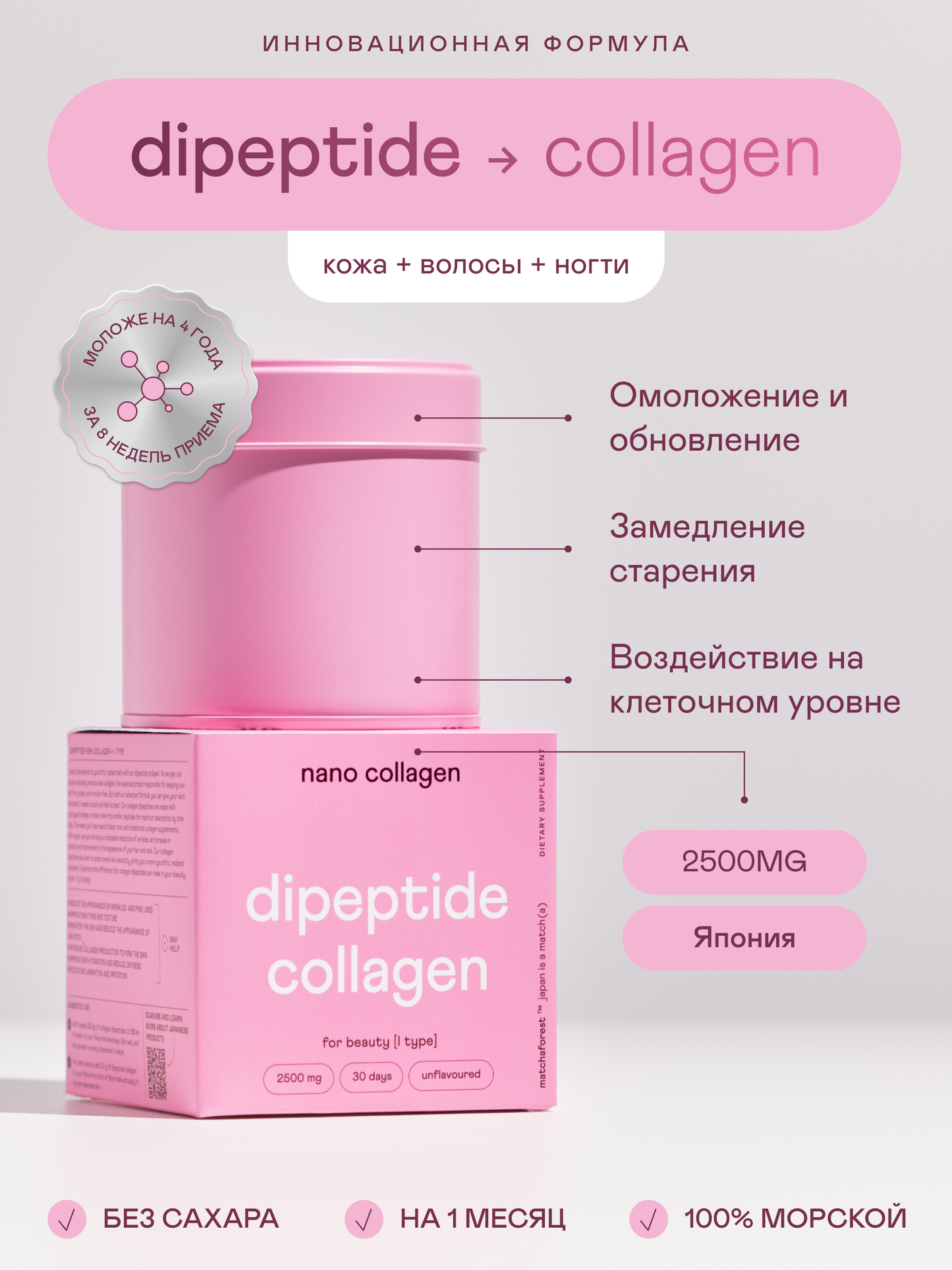 Дипептидный морской коллаген (для кожи, волос и ногтей) — Япония